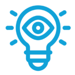 Icon of an eye in a light bulb for vision
